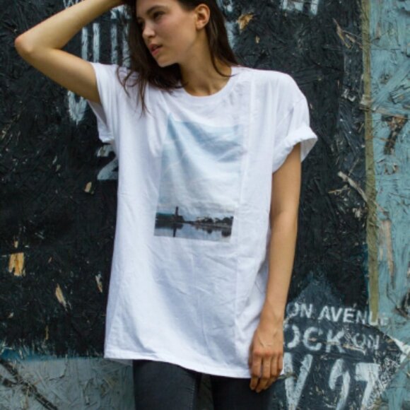 Graphic Tee Asbury Park NJ Beach Original Photo Ocean Grove Lake and Sky Large - Picture 7 of 14